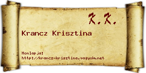 Krancz Krisztina névjegykártya